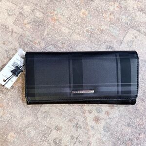 BCBGeneration Black Plaid Wallet